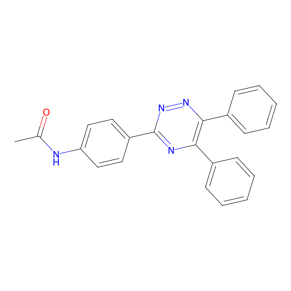 3-(4-Acetamidophenyl)-5,6-diphenyl-1,2,4-triazine molecular structure, CAS 100321-96-8