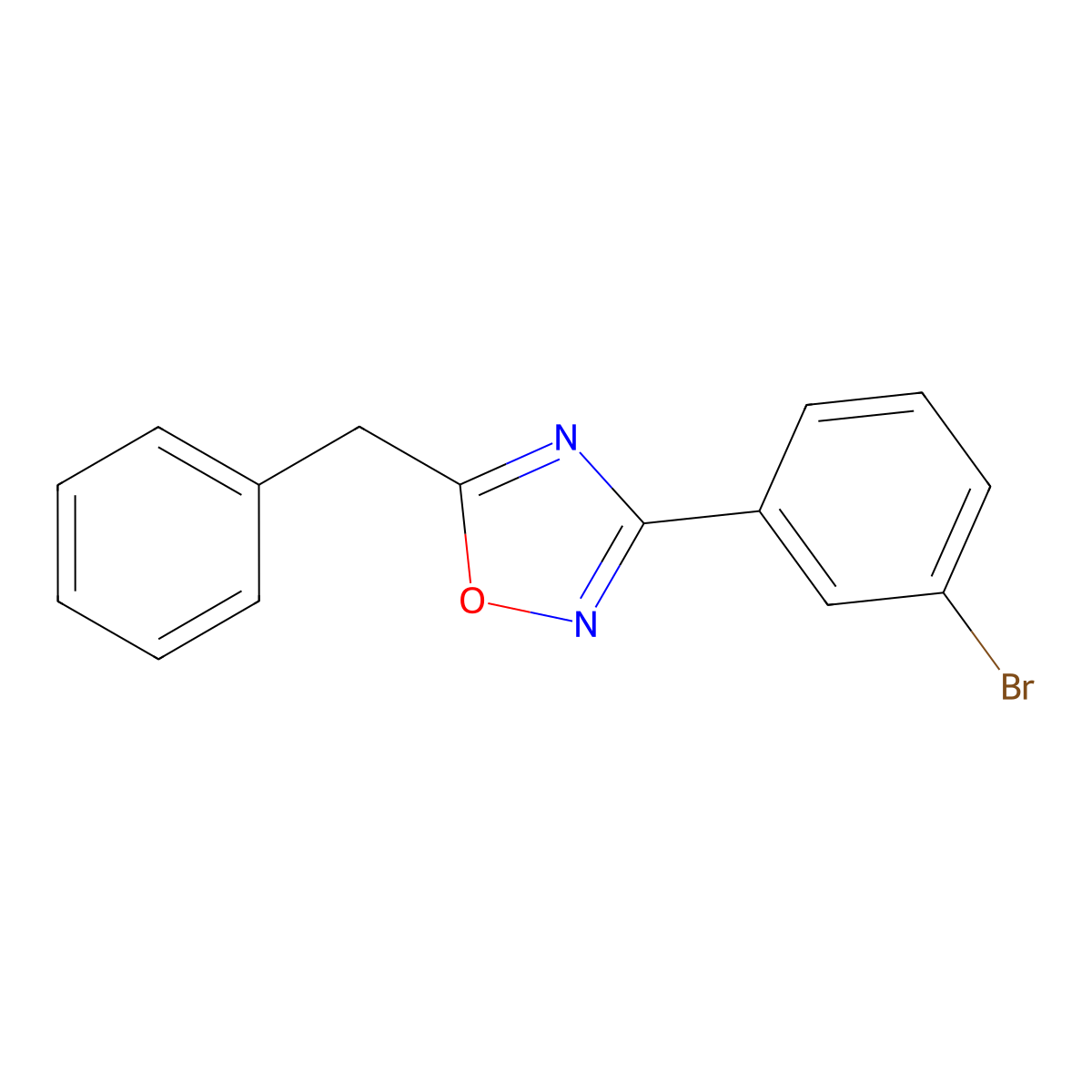5-Benzyl-3-(3-bromophenyl)-1,2,4-oxadiazole molecular structure, CAS 1003221-10-0
