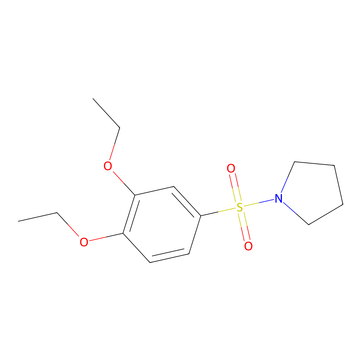1-(3,4-Diethoxyphenyl)sulfonylpyrrolidine molecular structure, CAS 1003221-42-8
