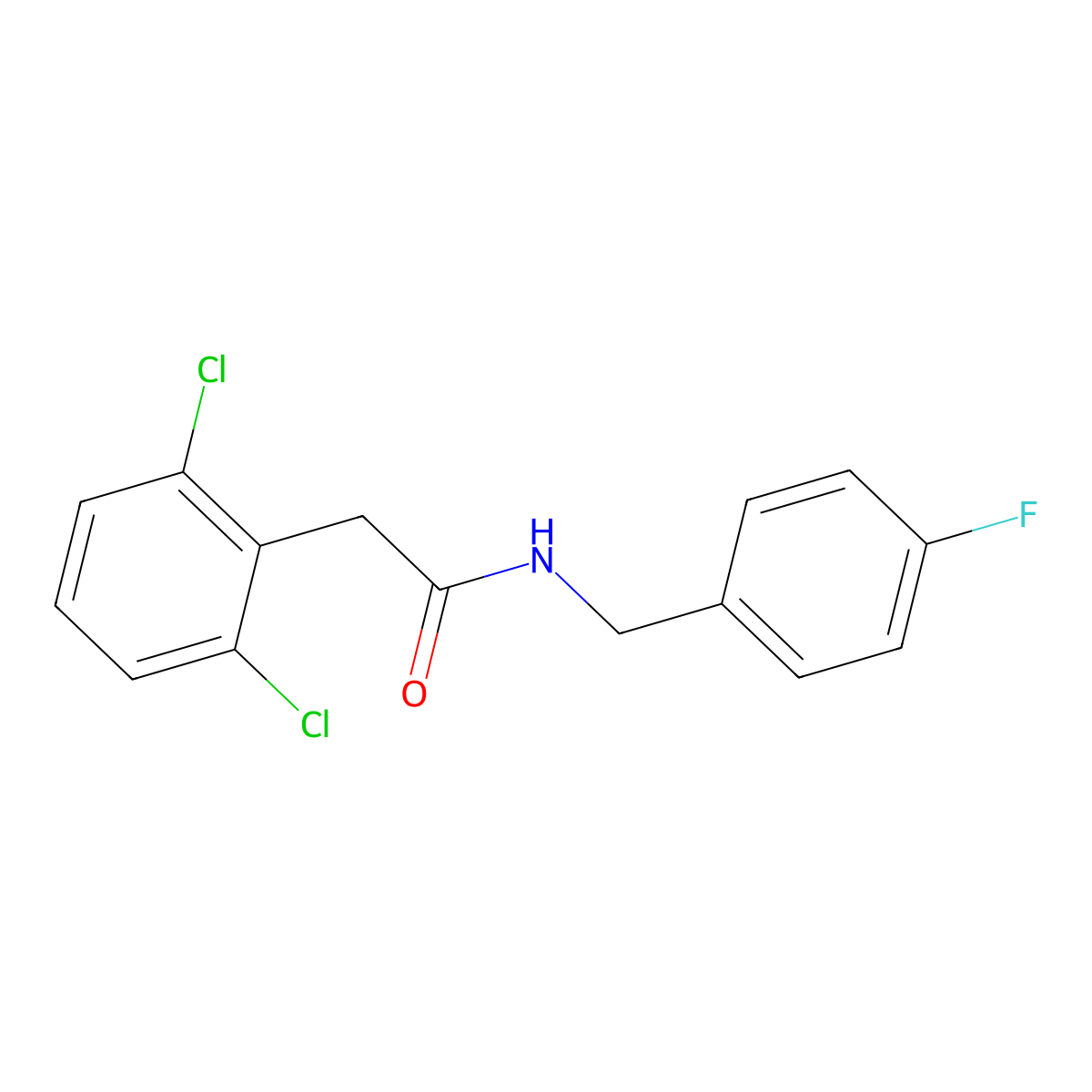 2,6-Dichloro-N-[(4-fluorophenyl)methyl]benzeneacetamide molecular structure, CAS 1003233-89-3