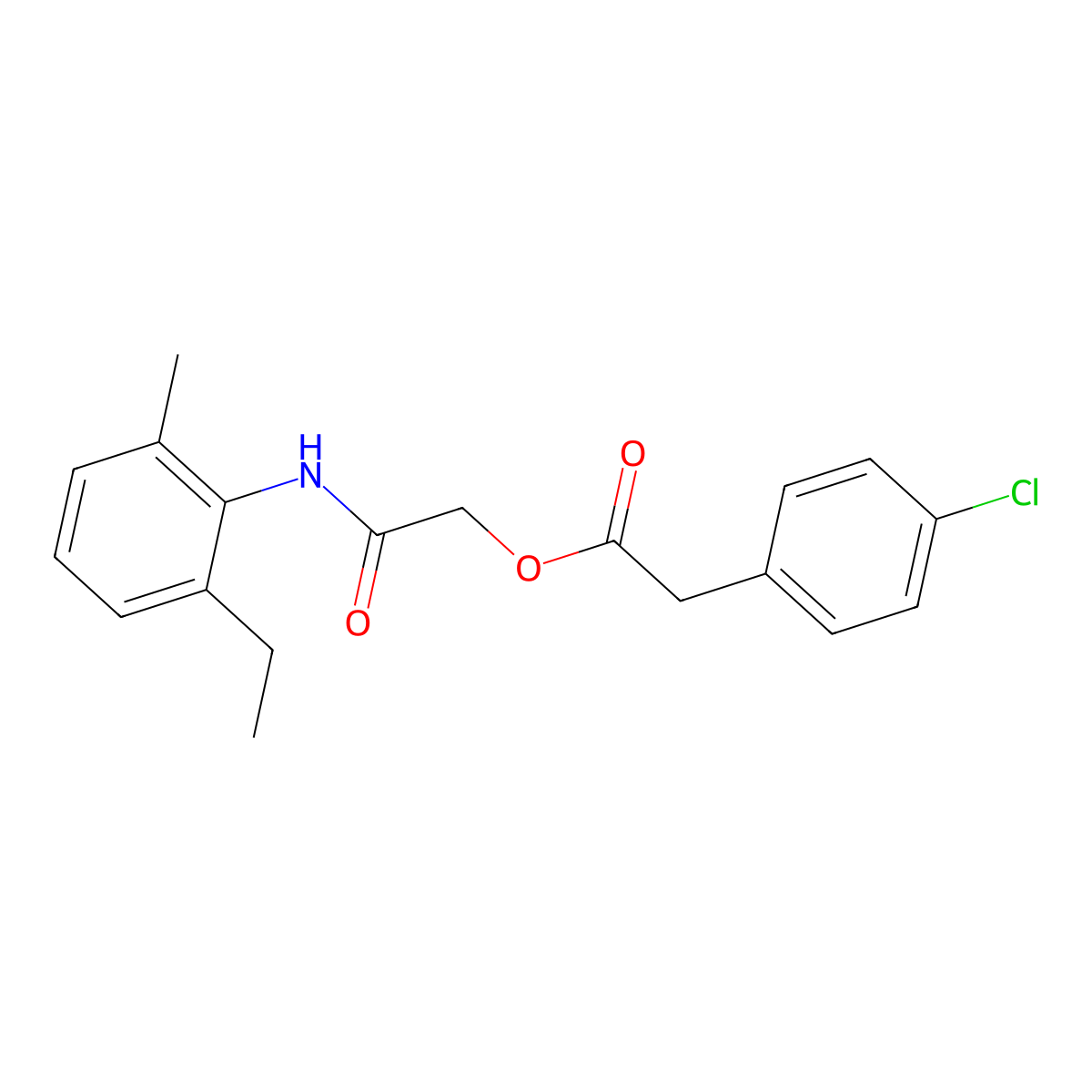 [2-(2-Ethyl-6-methylanilino)-2-oxoethyl] 2-(4-chlorophenyl)acetate molecular structure, CAS 1003236-74-5