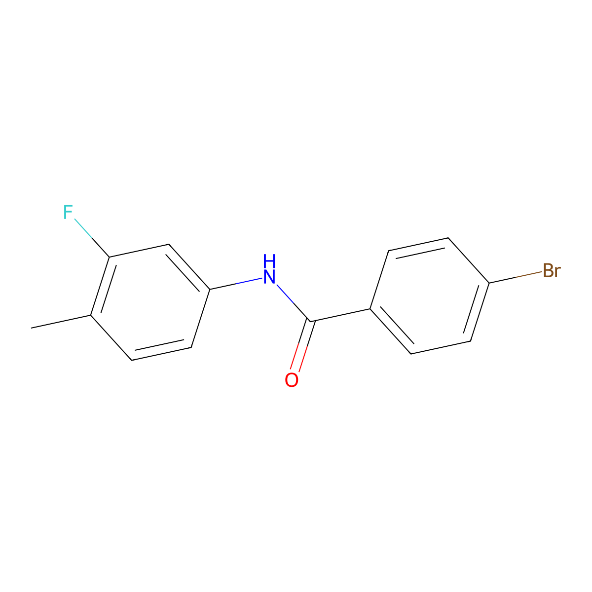 4-bromo-N-(3-fluoro-4-methylphenyl)benzamide molecular structure, CAS 1003237-68-0