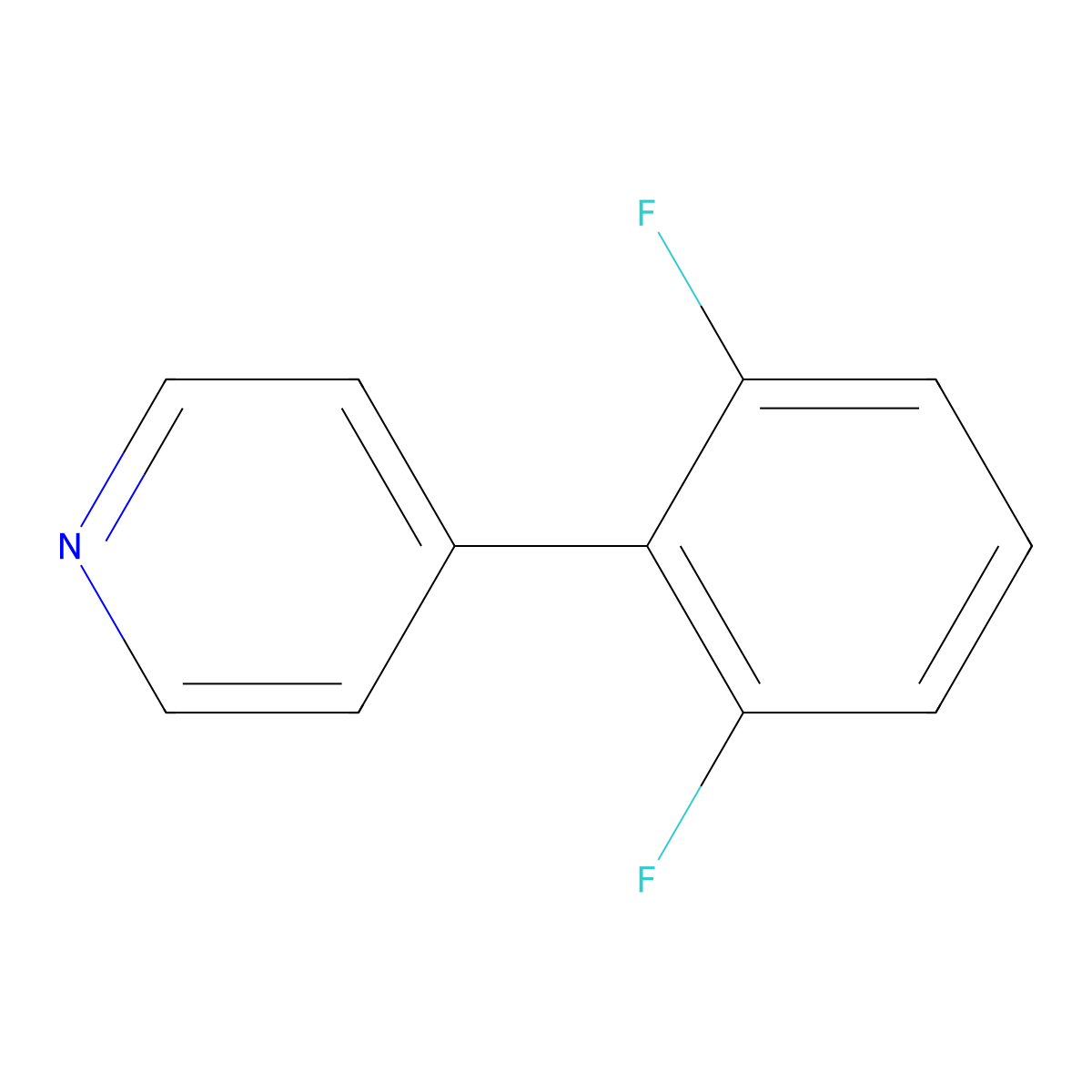 4-(2,6-Difluorophenyl)pyridine molecular structure, CAS 100325-47-1