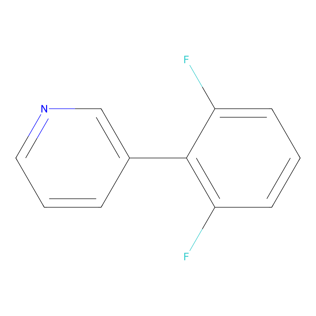 3-(2,6-Difluorophenyl)pyridine molecular structure, CAS 100325-55-1