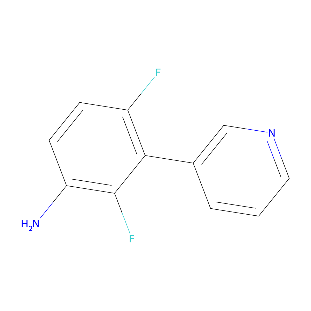 2,4-Difluoro-3-(pyridin-3-yl)aniline molecular structure, CAS 100325-56-2