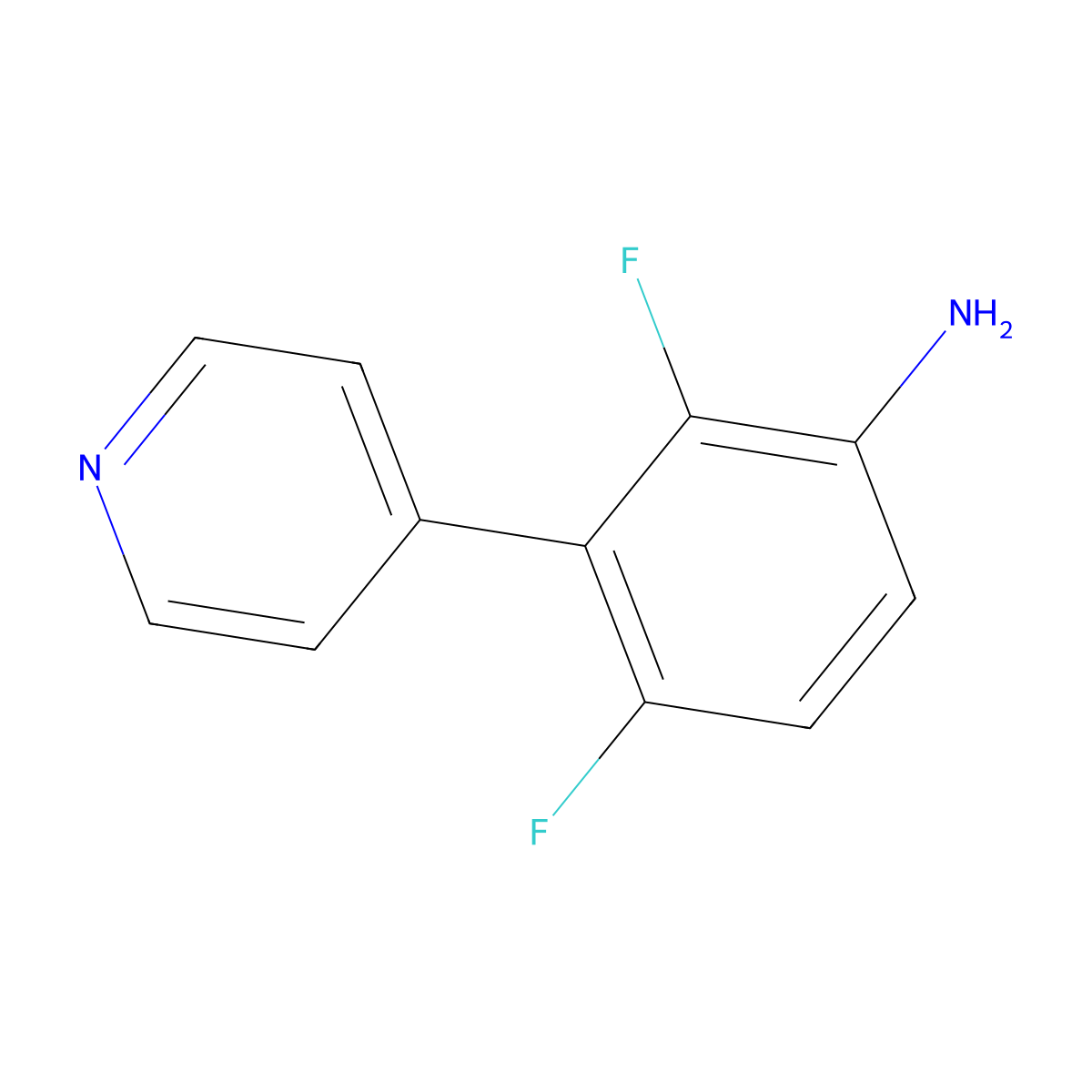 2,4-Difluoro-3-(pyridin-4-yl)aniline molecular structure, CAS 100325-60-8