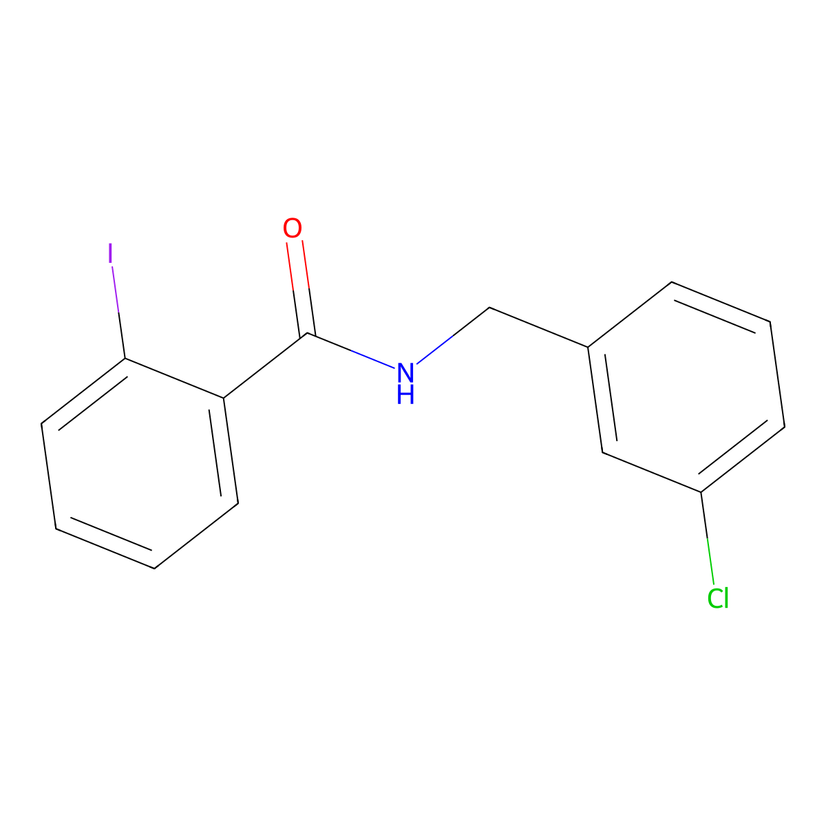 N-[(3-chlorophenyl)methyl]-2-iodobenzamide molecular structure, CAS 1003267-11-5