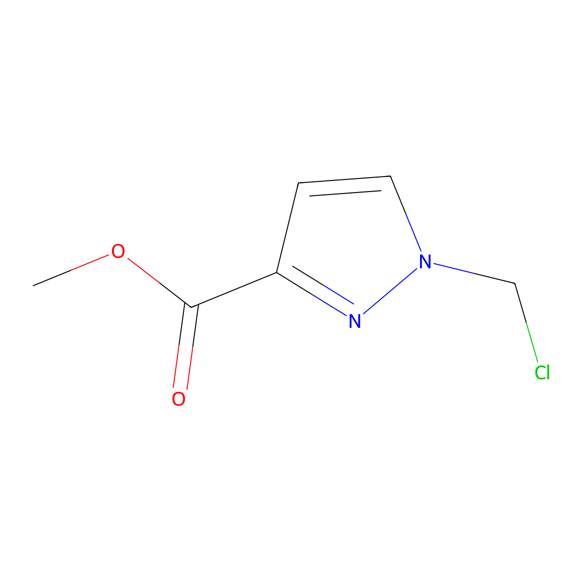 methyl 1-(chloromethyl)-1H-pyrazole-3-carboxylate molecular structure, CAS 1003293-40-0