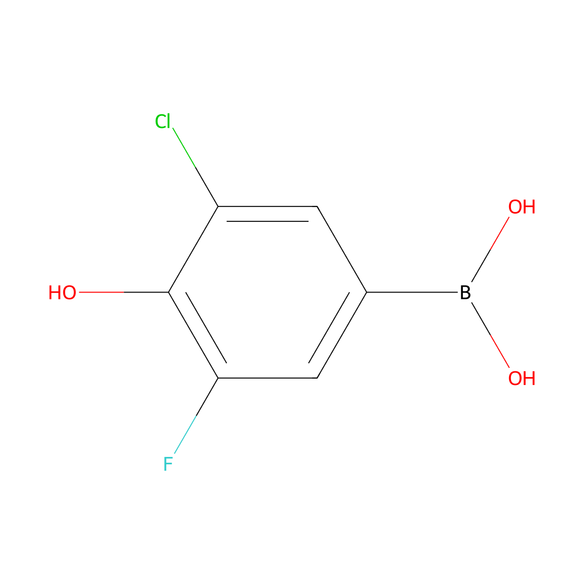 (3-Chloro-5-fluoro-4-hydroxyphenyl)boronic acid molecular structure, CAS 1003298-72-3