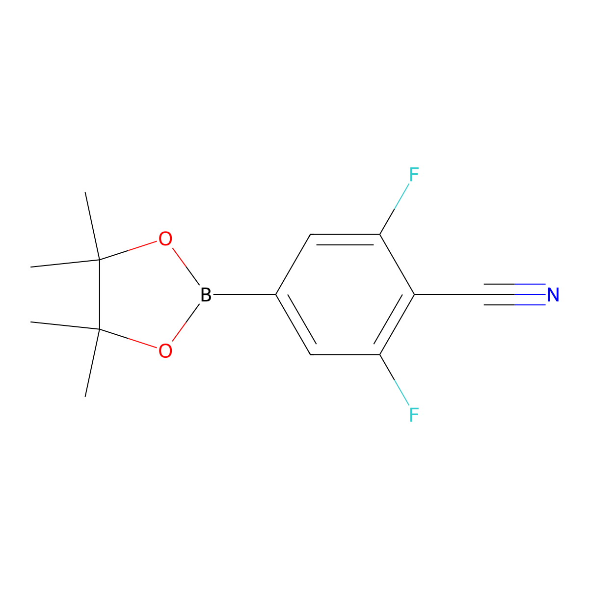 2,6-Difluoro-4-(4,4,5,5-tetramethyl-1,3,2-dioxaborolan-2-yl)benzonitrile molecular structure, CAS 1003298-73-4