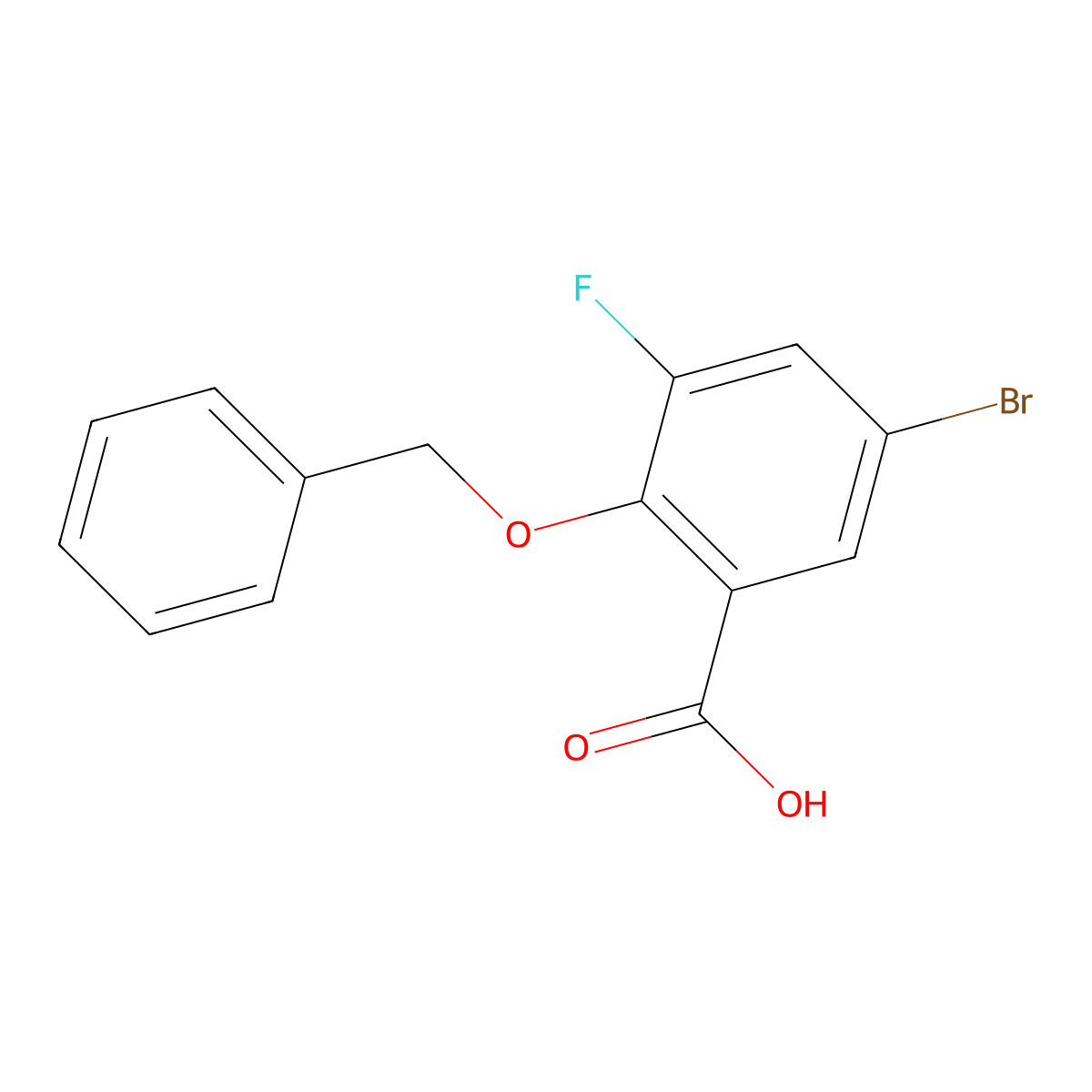 2-(Benzyloxy)-5-bromo-3-fluorobenzoic acid molecular structure, CAS 1003298-76-7