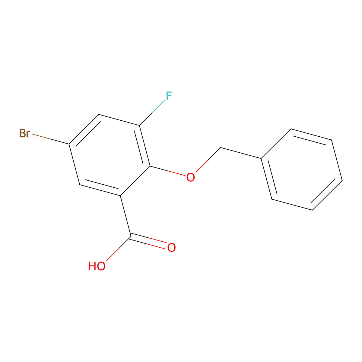 2-(Benzyloxy)-5-bromo-3-fluorobenzoic acid molecular structure, CAS 1003298-76-7
