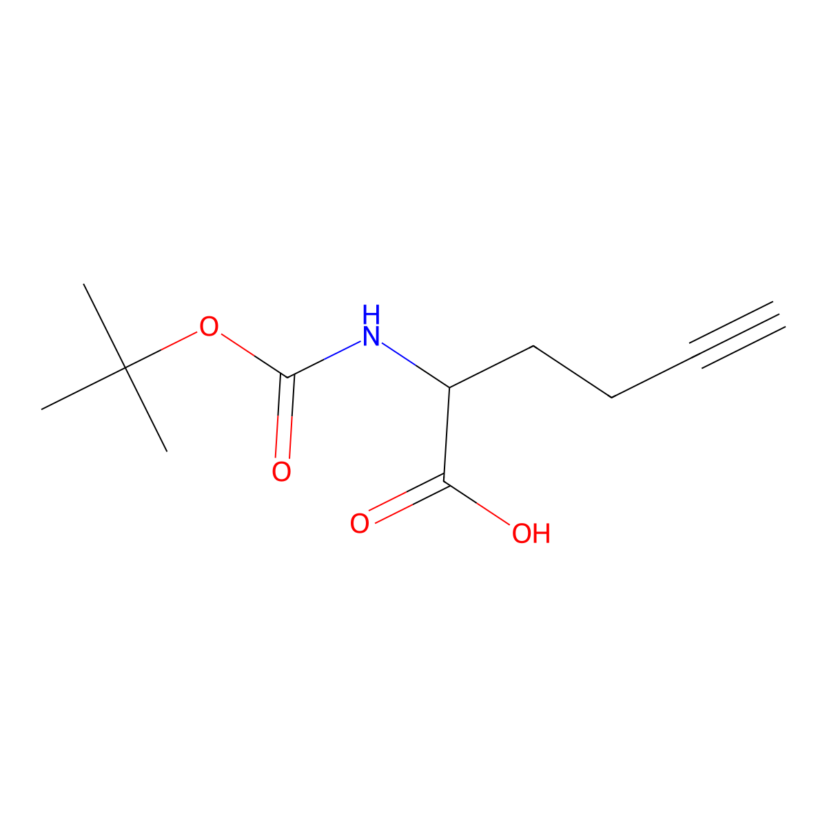 2-(Boc-amino)-5-hexynoic acid molecular structure, CAS 1003309-98-5