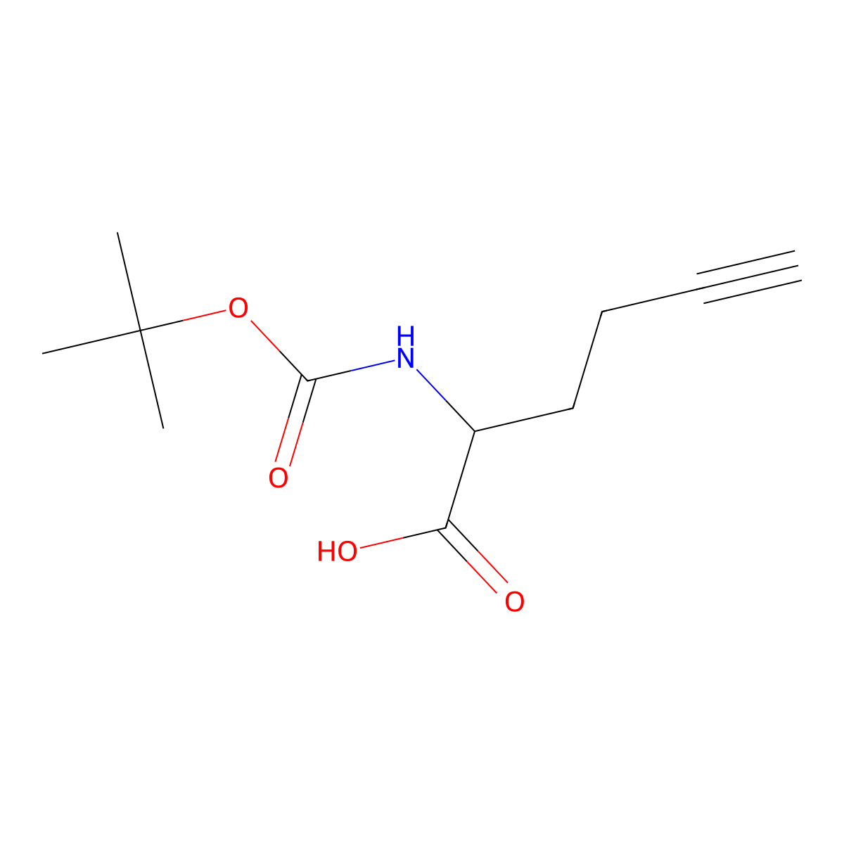 2-(Boc-amino)-5-hexynoic acid molecular structure, CAS 1003309-98-5