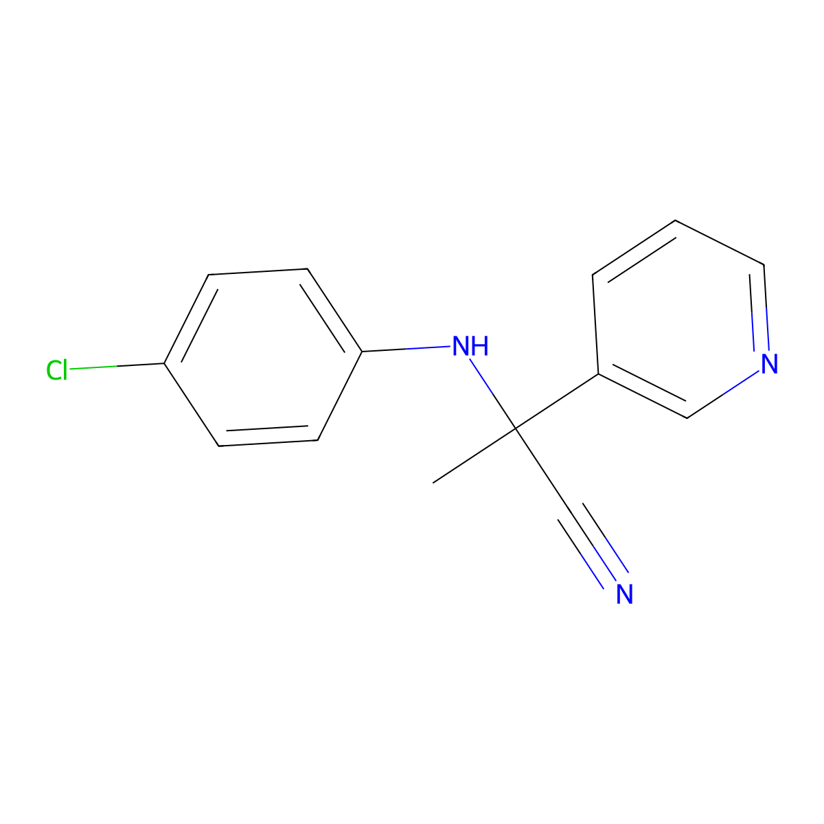 2-(4-Chloroanilino)-2-(3-pyridinyl)propanenitrile molecular structure, CAS 100331-49-5