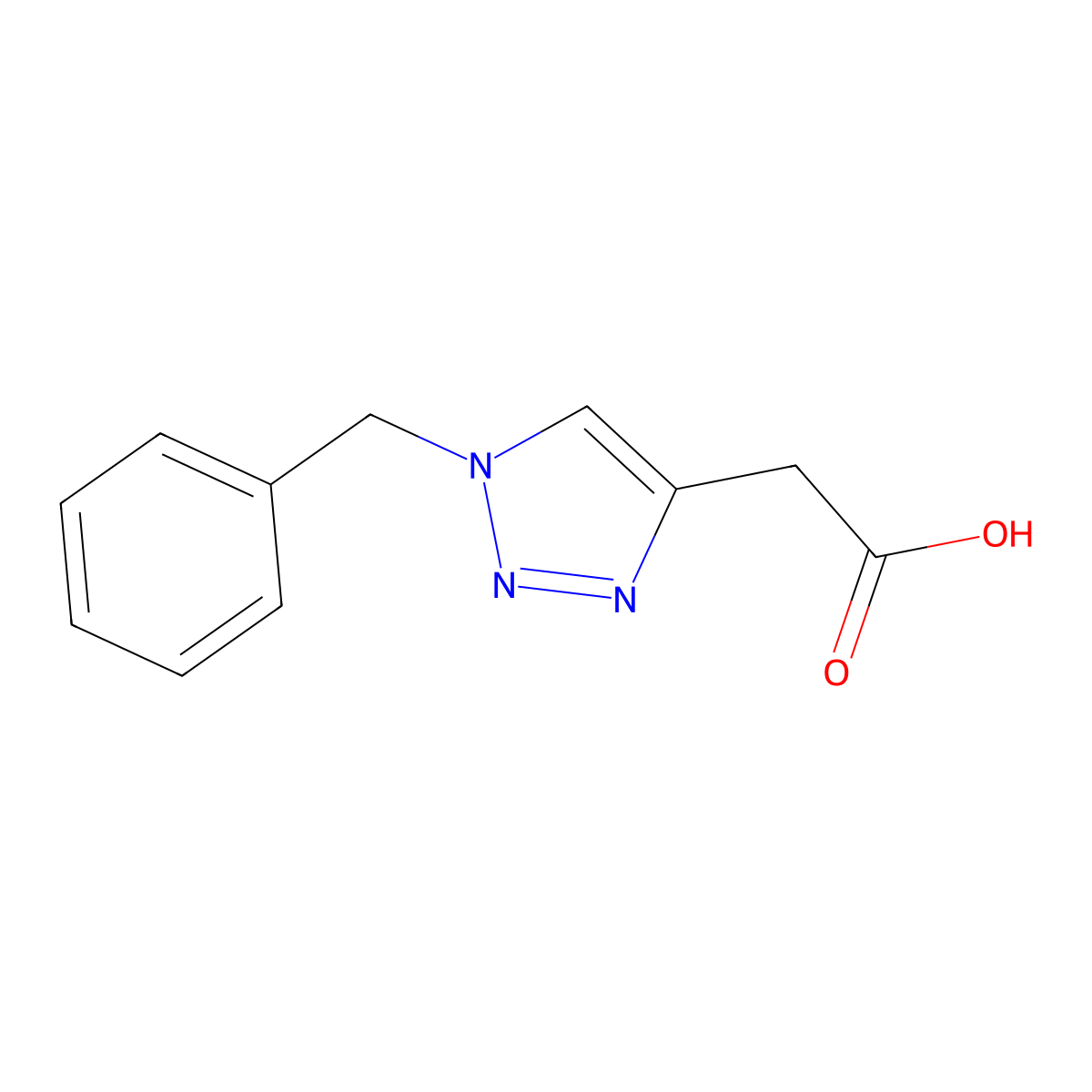 2-(1-benzyl-1H-1,2,3-triazol-4-yl)acetic acid molecular structure, CAS 1003310-07-3