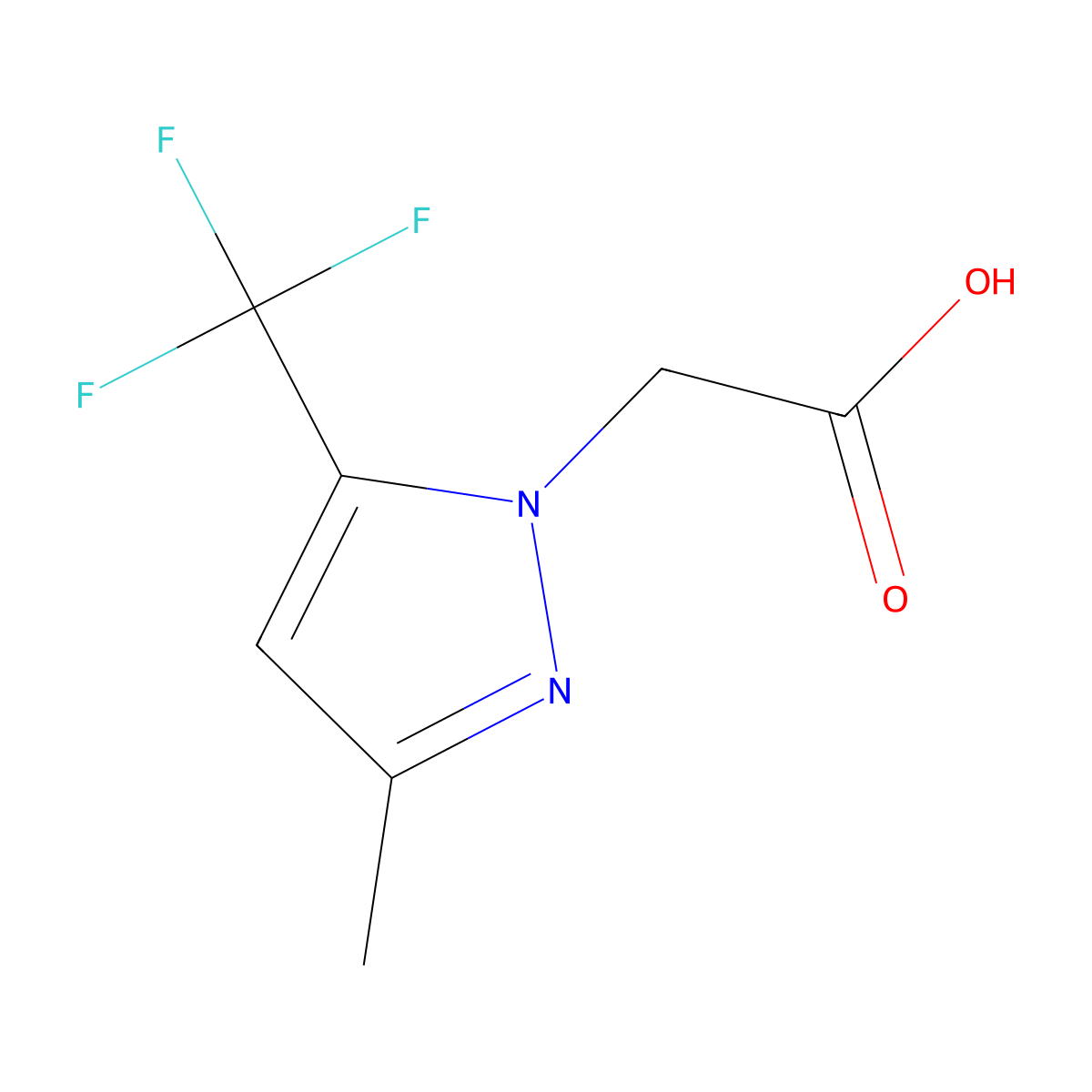 2-(3-methyl-5-(trifluoromethyl)-1H-pyrazol-1-yl)acetic acid molecular structure, CAS 1003320-00-0