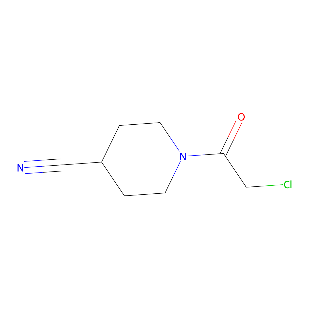 1-(2-Chloroacetyl)piperidine-4-carbonitrile molecular structure, CAS 1003320-12-4