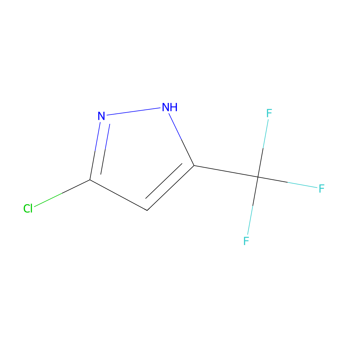 5-chloro-3-(trifluoromethyl)-1H-pyrazole molecular structure, CAS 1003320-19-1