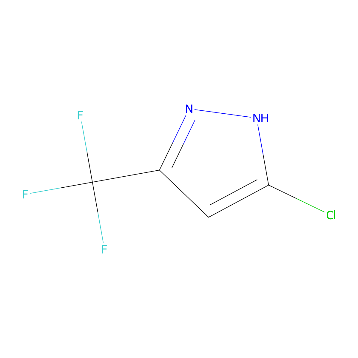 5-chloro-3-(trifluoromethyl)-1H-pyrazole molecular structure, CAS 1003320-19-1