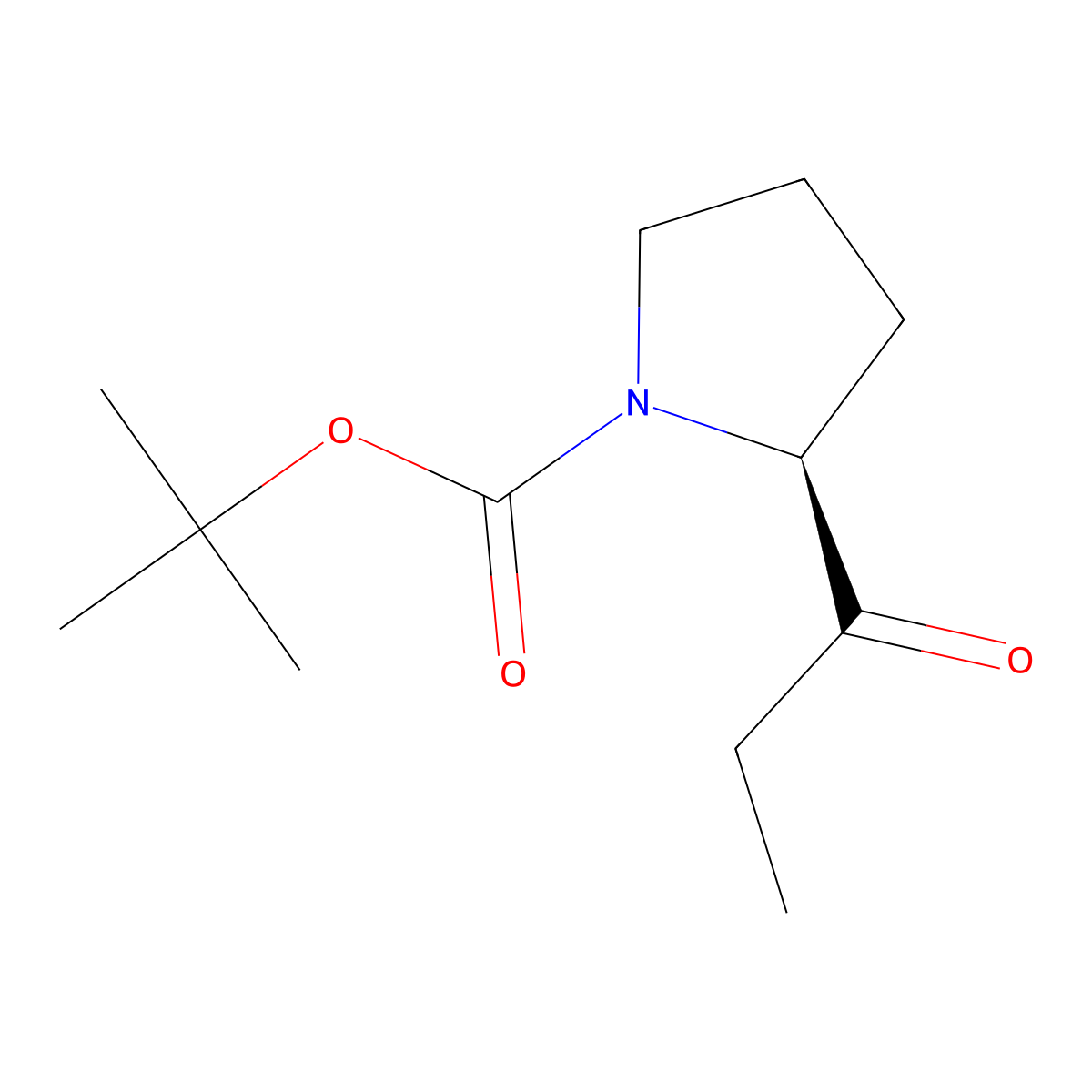 tert-butyl (2S)-2-propanoylpyrrolidine-1-carboxylate molecular structure, CAS 100334-80-3