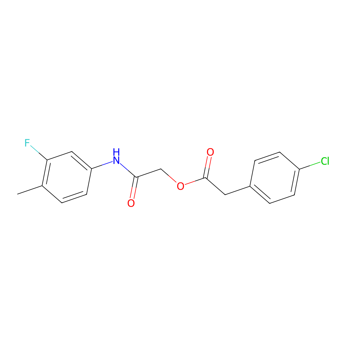[2-(3-Fluoro-4-methylanilino)-2-oxoethyl] 2-(4-chlorophenyl)acetate molecular structure, CAS 1003374-91-1