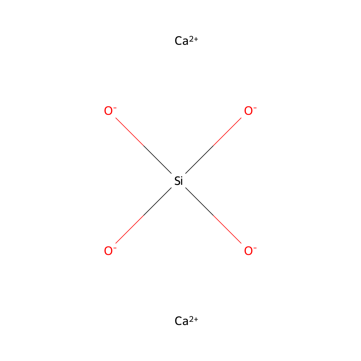 Dicalcium silicate molecular structure, CAS 10034-77-2