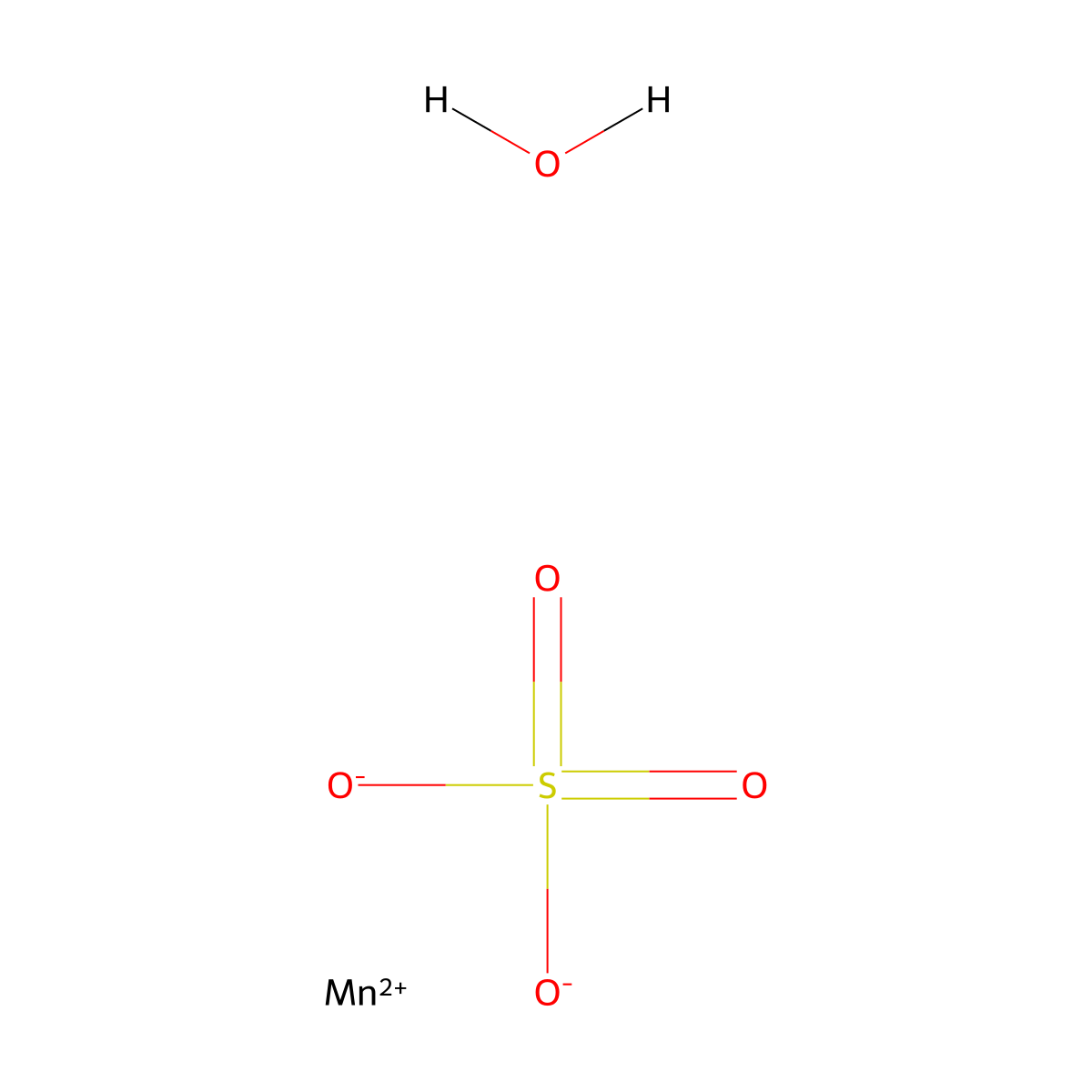 Manganese sulfate monohydrate molecular structure, CAS 10034-96-5