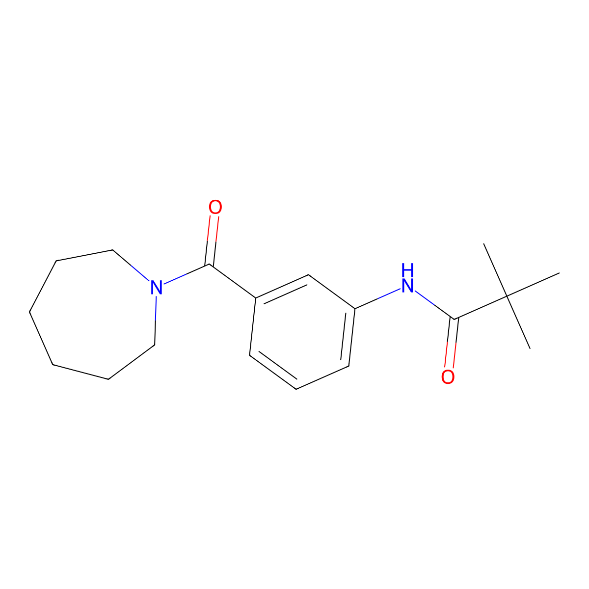 N-[3-(azepan-1-ylcarbonyl)phenyl]-2,2-dimethylpropanamide molecular structure, CAS 1003406-23-2