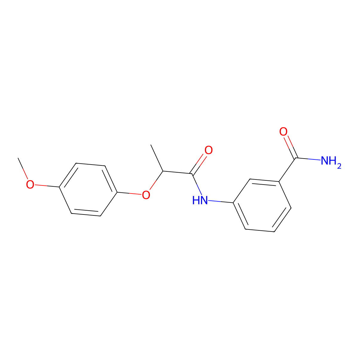 3-{[2-(4-Methoxyphenoxy)propanoyl]amino}benzamide molecular structure, CAS 1003416-42-9