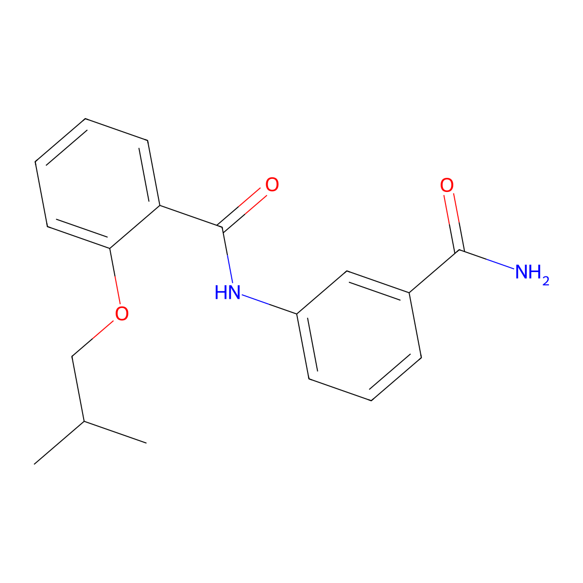 N-(3-carbamoylphenyl)-2-(2-methylpropoxy)benzamide molecular structure, CAS 1003417-31-9
