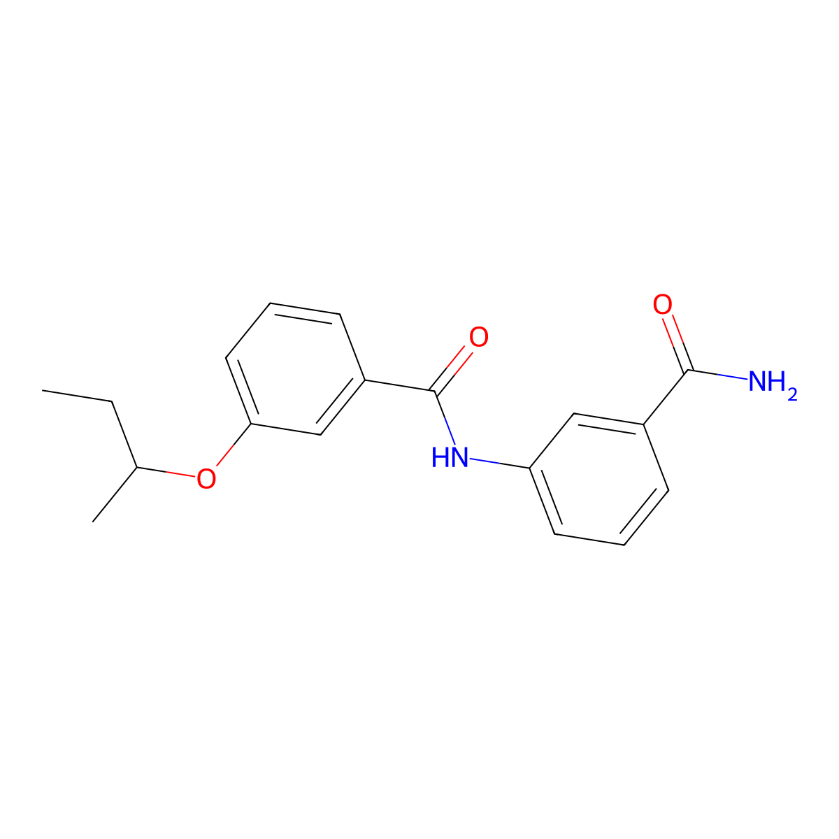 3-(butan-2-yloxy)-N-(3-carbamoylphenyl)benzamide molecular structure, CAS 1003419-91-7