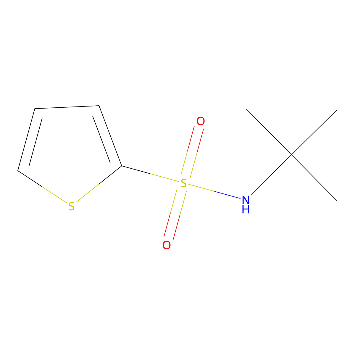 N-(Tert-butyl)-2-thiophenesulfonamide molecular structure, CAS 100342-30-1