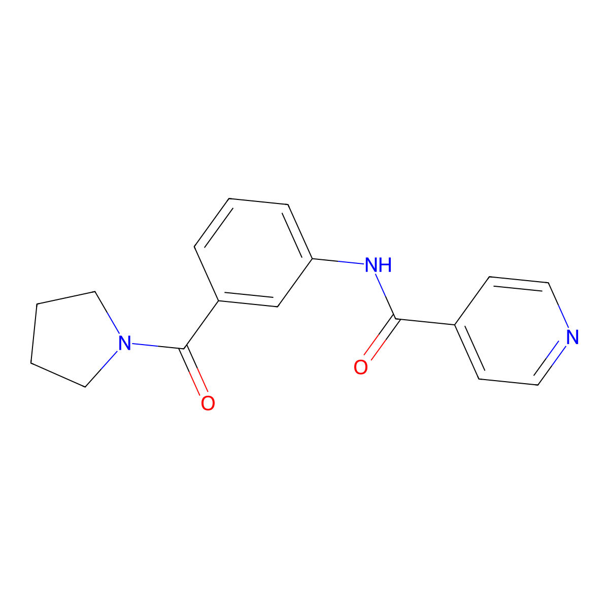 N-[3-(1-pyrrolidinylcarbonyl)phenyl]isonicotinamide molecular structure, CAS 1003428-22-5
