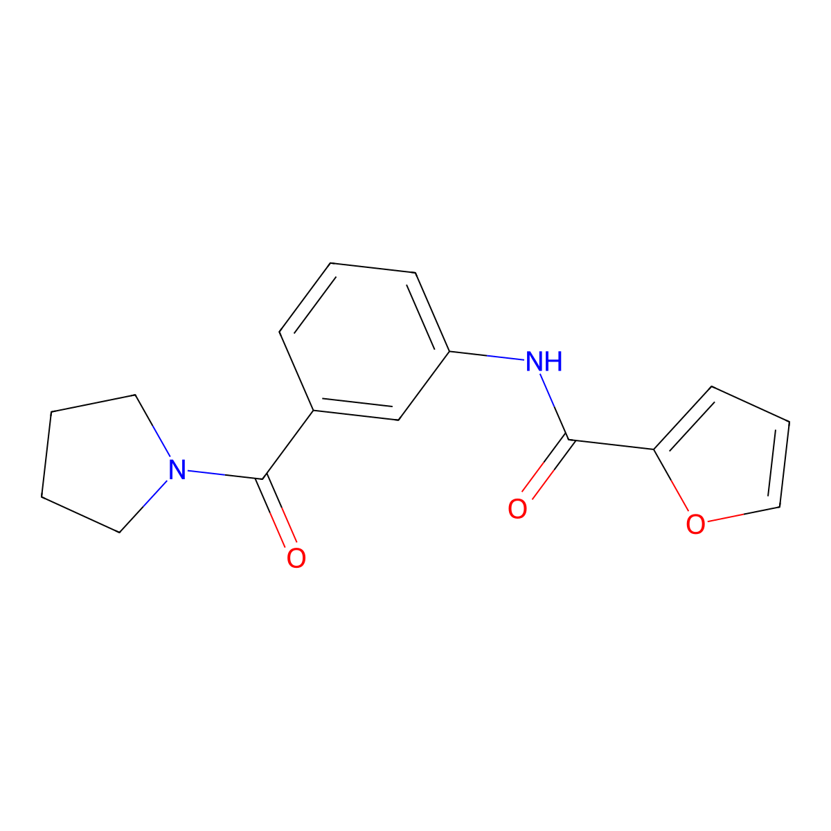 N-[3-(1-pyrrolidinylcarbonyl)phenyl]-2-furamide molecular structure, CAS 1003428-91-8