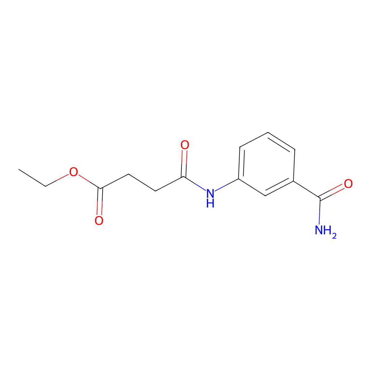 Ethyl 4-[(3-carbamoylphenyl)amino]-4-oxobutanoate molecular structure, CAS 1003439-92-6