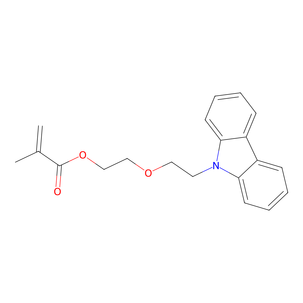 2-(2-Carbazol-9-ylethoxy)ethyl 2-methylprop-2-enoate molecular structure, CAS 100344-78-3