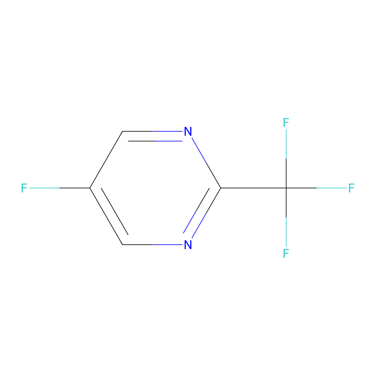 5-Fluoro-2-(trifluoromethyl)pyrimidine molecular structure, CAS 100345-66-2