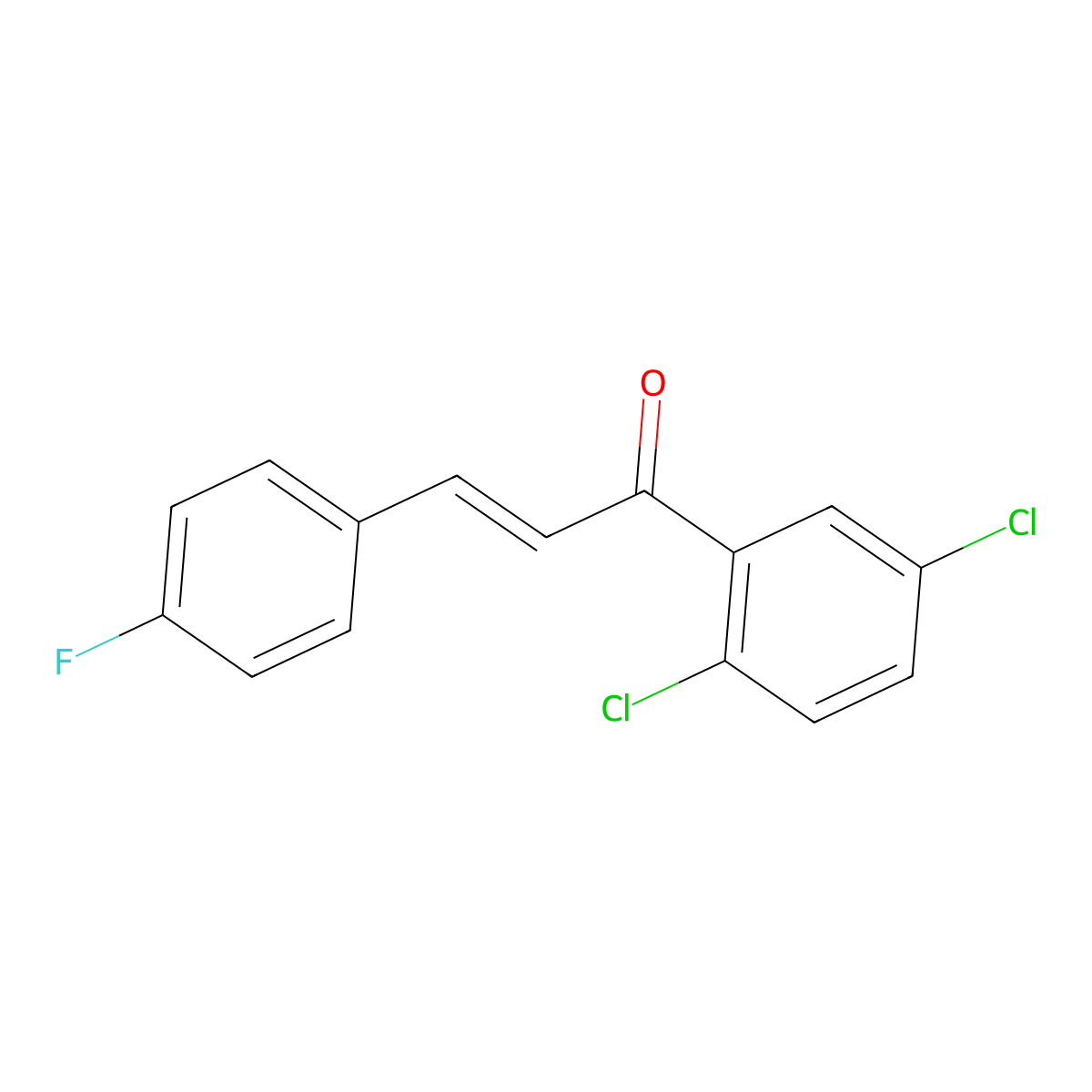 (2E)-1-(2,5-Dichlorophenyl)-3-(4-fluorophenyl)prop-2-en-1-one molecular structure, CAS 1003452-55-8