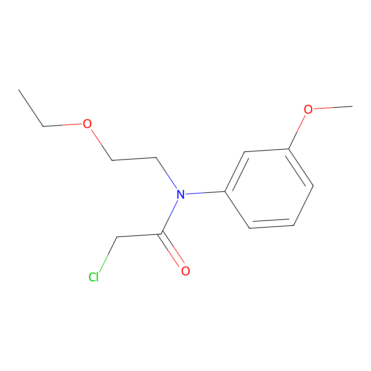 m-Acetanisidide, 2-chloro-N-(2-ethoxyethyl)- molecular structure, CAS 100346-60-9