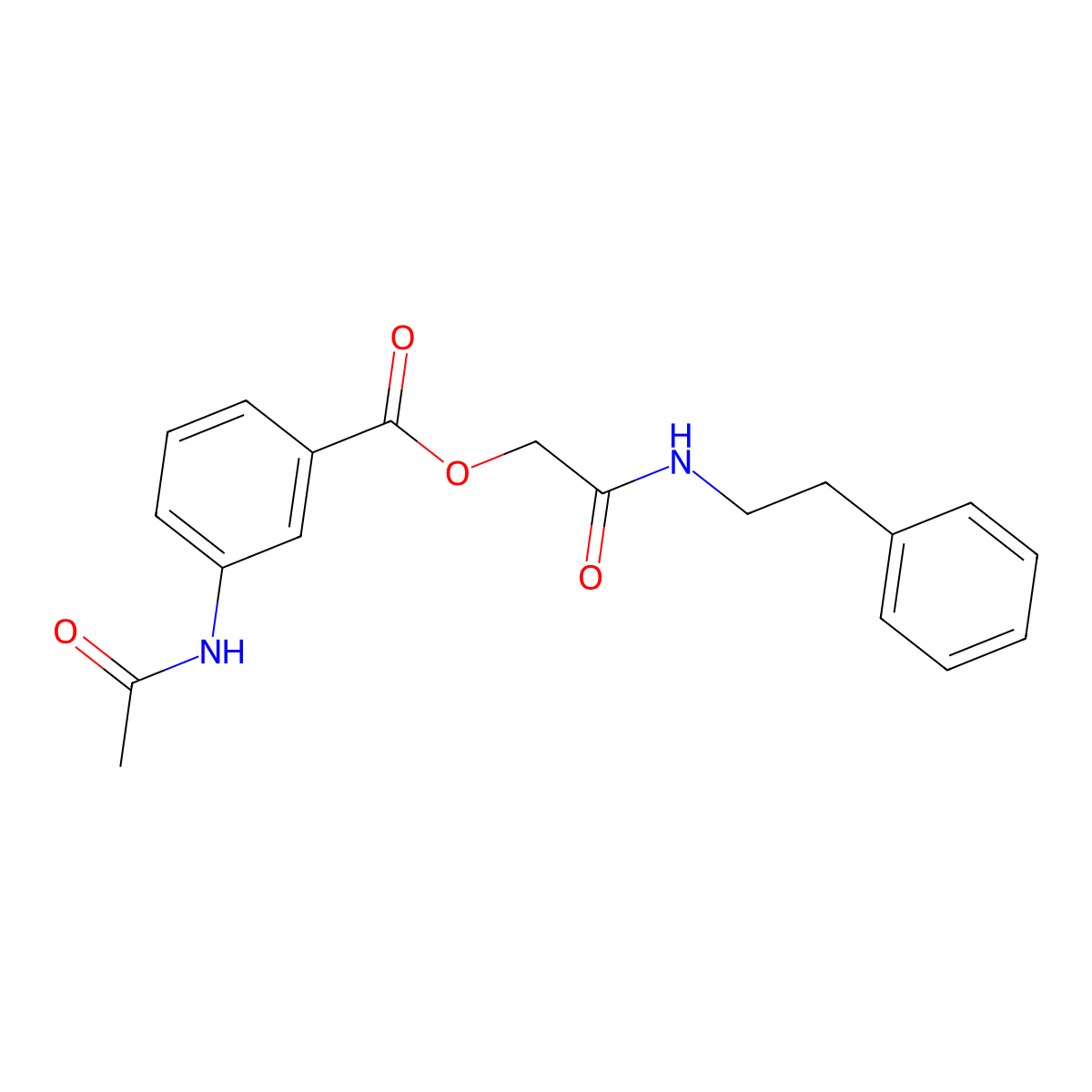 2-Oxo-2-(phenethylamino)ethyl 3-acetamidobenzoate molecular structure, CAS 1003460-63-6
