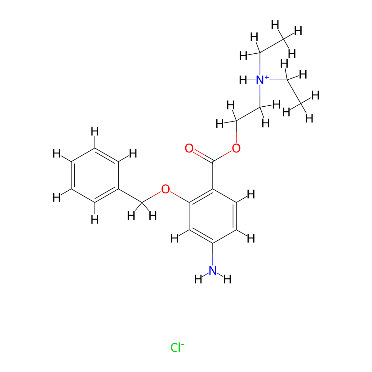 2-(Diethylamino)ethyl 4-amino-2-(benzyloxy)benzoate--hydrogen chloride (1/1) molecular structure, CAS 100347-79-3