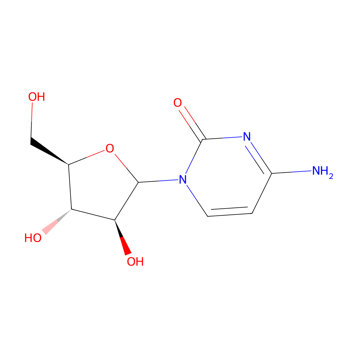 2(1H)-Pyrimidinone, 4-amino-1-arabinofuranosyl- molecular structure, CAS 100348-27-4