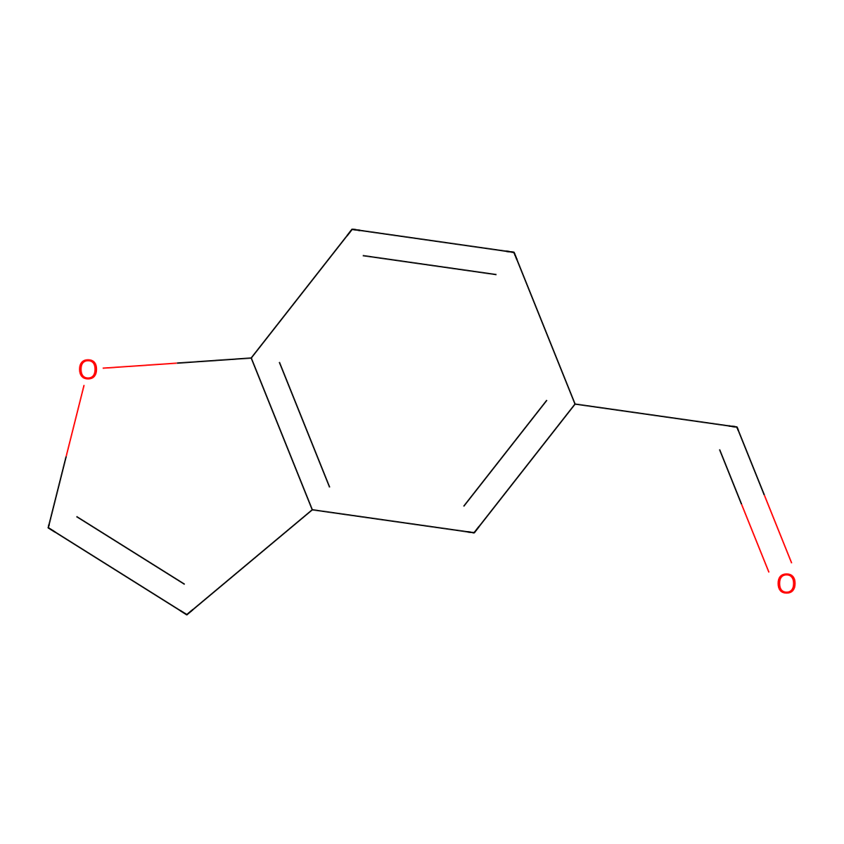 1-Benzofuran-5-carbaldehyde molecular structure, CAS 10035-16-2