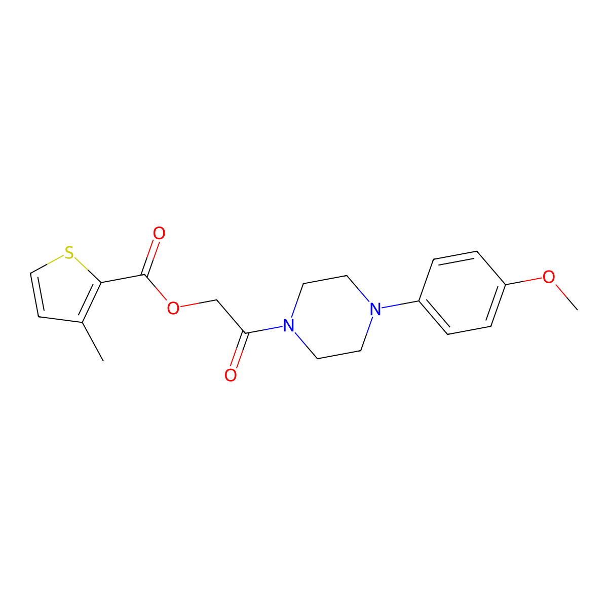 2-[4-(4-Methoxyphenyl)piperazin-1-yl]-2-oxoethyl 3-methylthiophene-2-carboxylate molecular structure, CAS 1003506-27-1