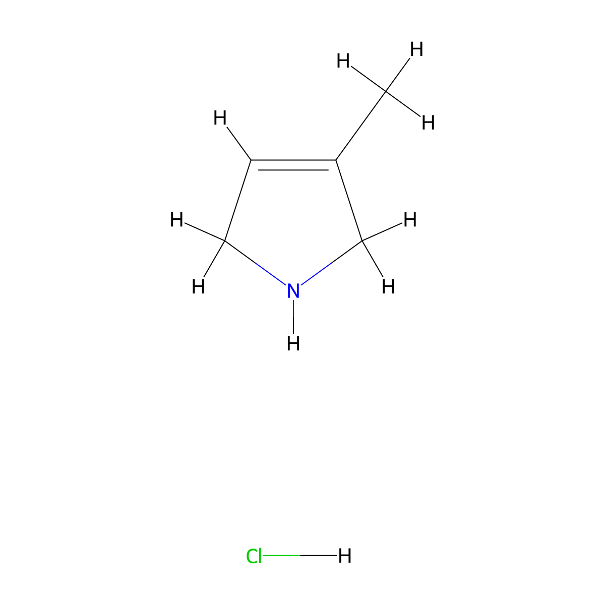 3-methyl-2,5-dihydro-1H-pyrrole hydrochloride molecular structure, CAS 100351-03-9