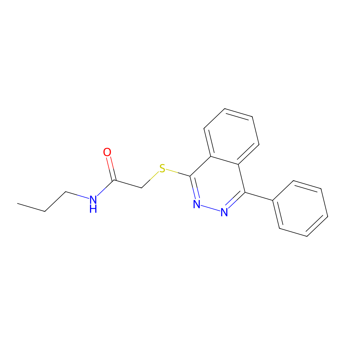 2-[(4-phenylphthalazin-1-yl)sulfanyl]-N-propylacetamide molecular structure, CAS 1003511-26-9