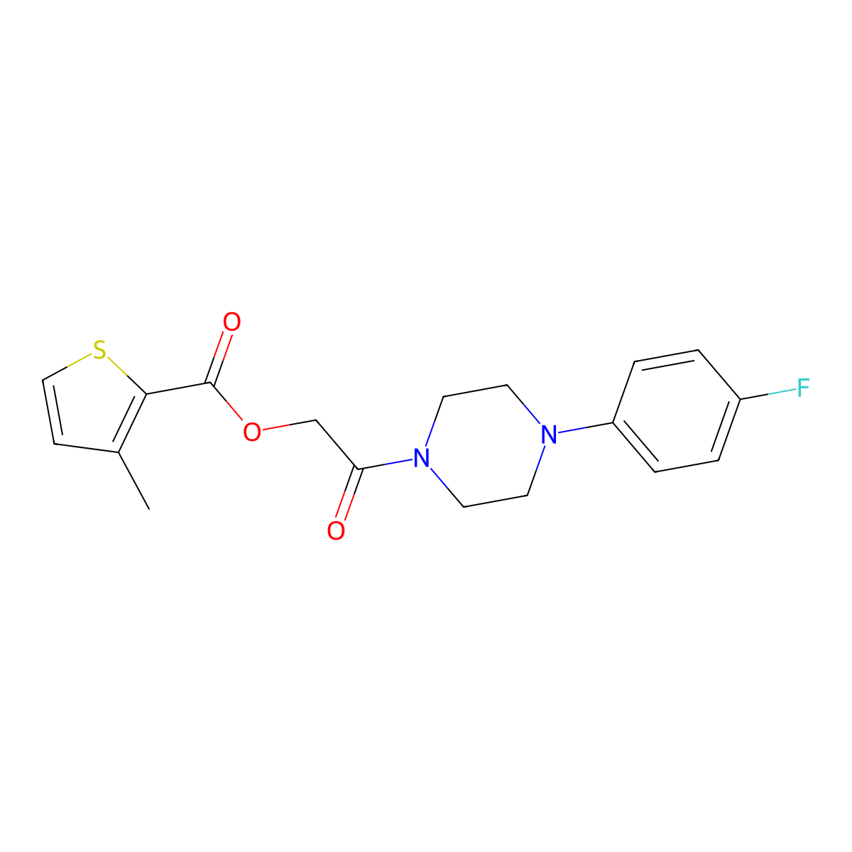 2-[4-(4-Fluorophenyl)piperazin-1-yl]-2-oxoethyl 3-methylthiophene-2-carboxylate molecular structure, CAS 1003515-12-5