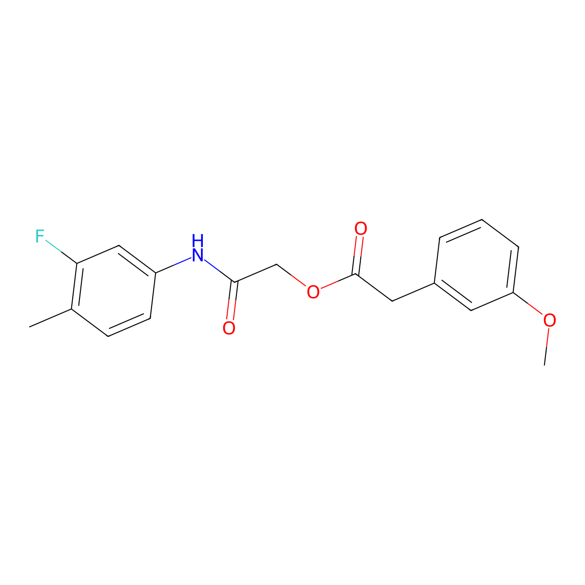 2-[(3-Fluoro-4-methylphenyl)amino]-2-oxoethyl (3-methoxyphenyl)acetate molecular structure, CAS 1003540-40-6