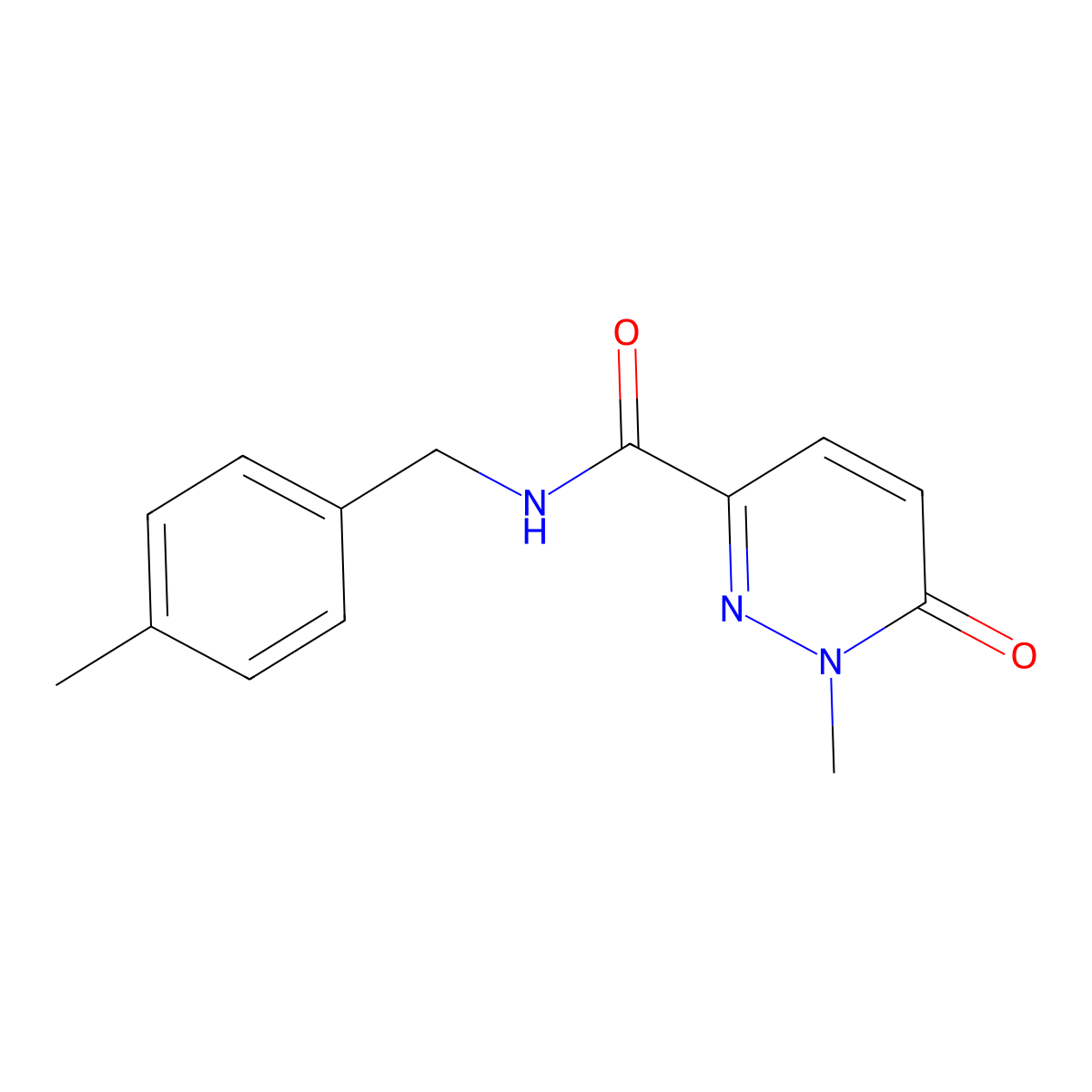 1-methyl-N-[(4-methylphenyl)methyl]-6-oxopyridazine-3-carboxamide molecular structure, CAS 1003541-81-8